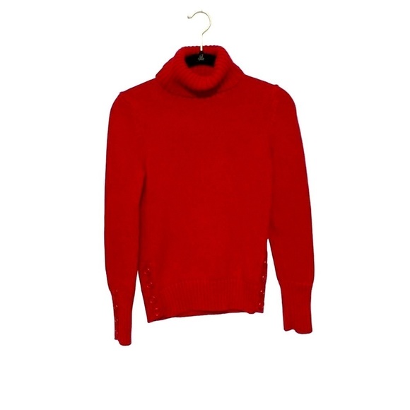 LOFT Other - Loft Red Turtleneck Sweater XXS With Buttons on Bottom of Sleeves and Sides of H